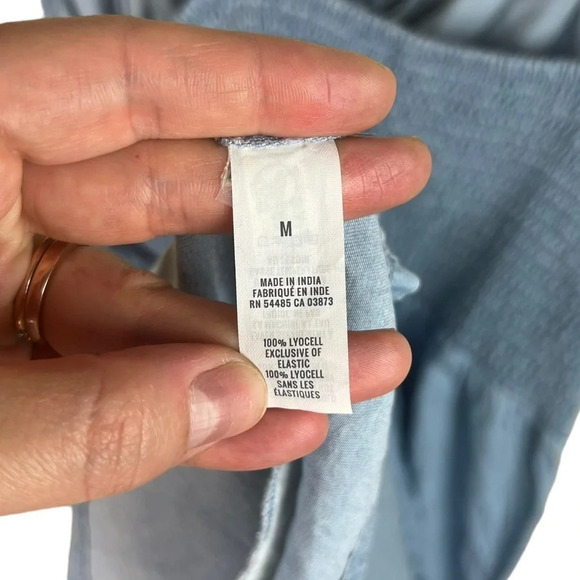 Aerie • Chambray Tie Front Knot Romper - Picture 9 of 11